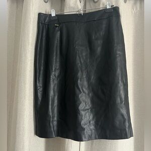 A leather Calvin Klein skirt.